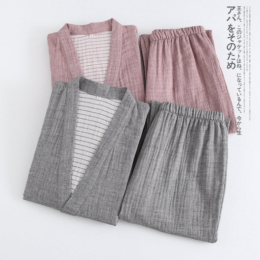Pijama Kimono de Algodón Tejido Doble Gasa Lavado - Image 2