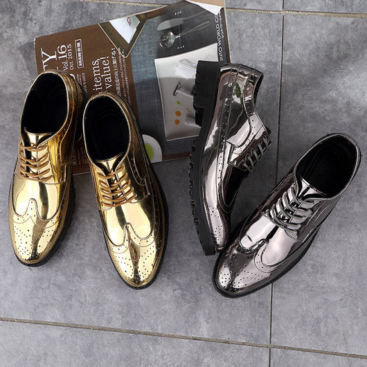 Zapatos de Cuero Dorado y Plateado para Discoteca