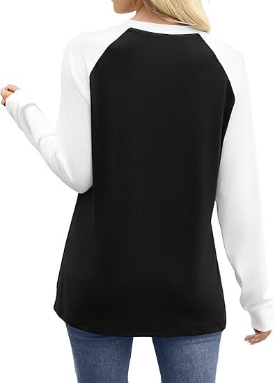 Camiseta Manga Larga Combinada Casual Cuello Redondo Multiuso - Image 11