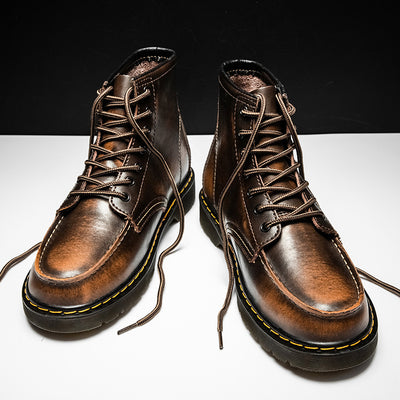 Botas Martin de Cuero Genuino Estilo Británico Premium con Forro de Cachemira - Image 3