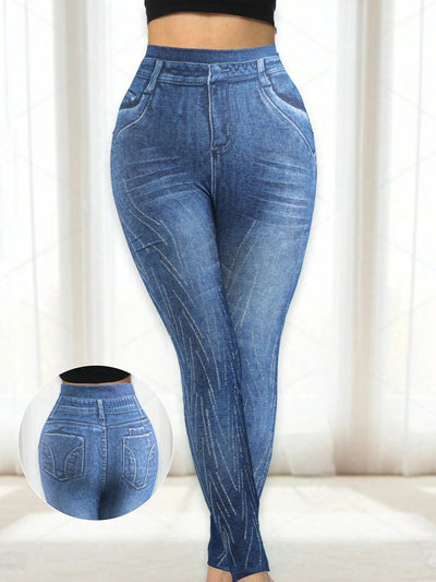Leggings Estampados Tipo Denim Versátiles y Modernos - Image 20