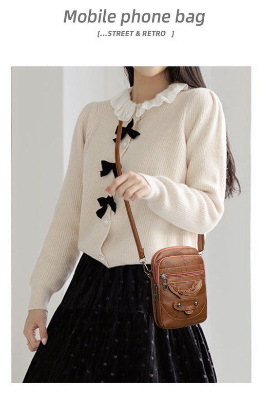 Bolsa para Celular de Cuero Suave Estilo Retro Fashionable - Image 9