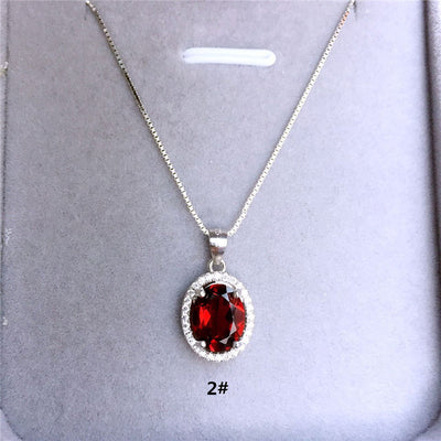 Colgante de Granate Mozambique Rojo Natural para Mujer - Image 3