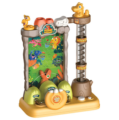 Dinosaur-themed children's board game with a marble run, interactive steering wheel, lights, and music. - Image 6