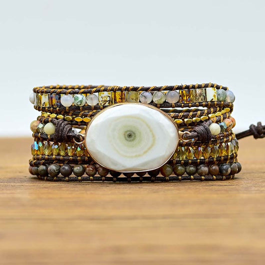 Pulsera Bohemia de Cristal y Cuentas Naturales - Image 4