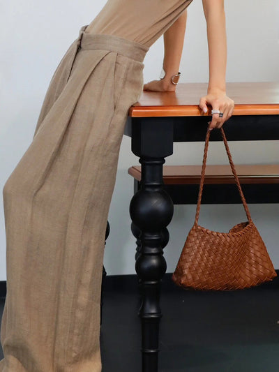 Bolso Tejido de Cuero Auténtico para Mujer - Bandolera Minimalista - Image 40