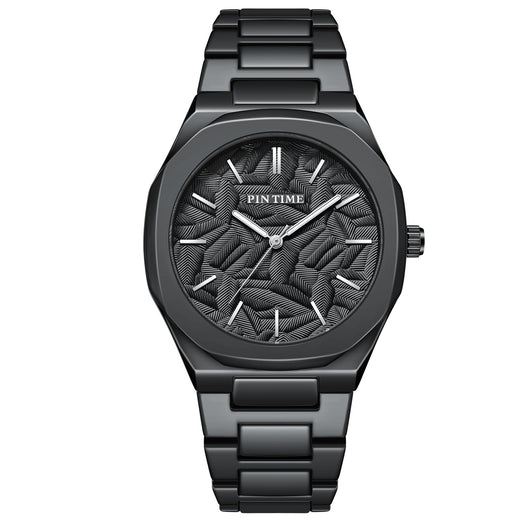 Reloj Impermeable para Hombre con Esfera Grabada en Relieve de Hoja de Palma - Image 13