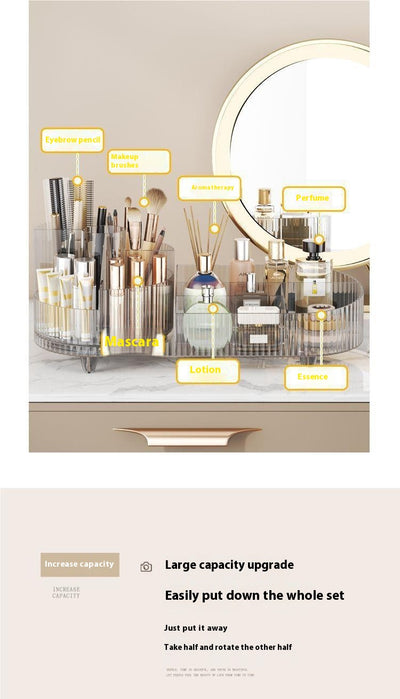 Organizador de Cosméticos Giratorio Grande con Espejo - Almacenamiento Acrílico Transparente - Image 15