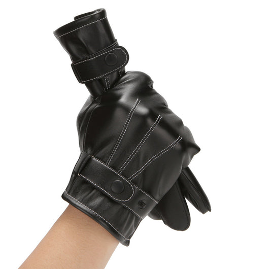 Guantes de Cuero Impermeables para Pantalla Táctil de Dedo Completo - Image 10