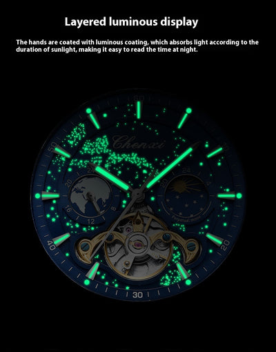 Reloj Mecánico Tourbillon Hueco Fase Lunar Xinghe con Esfera Luminosa - Image 25