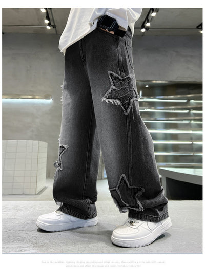 Jeans Anchos Pentagrama para Niños - Estilo Moderno y Cómodo - Image 22