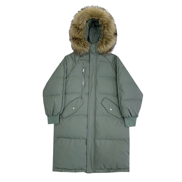 Chaqueta de Algodón para Mujer con Cuello de Piel Sintética Talla Grande