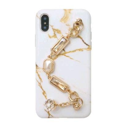 Funda iPhone XS Max Mármol Blanco con Cadena - Protección Total y Estilo