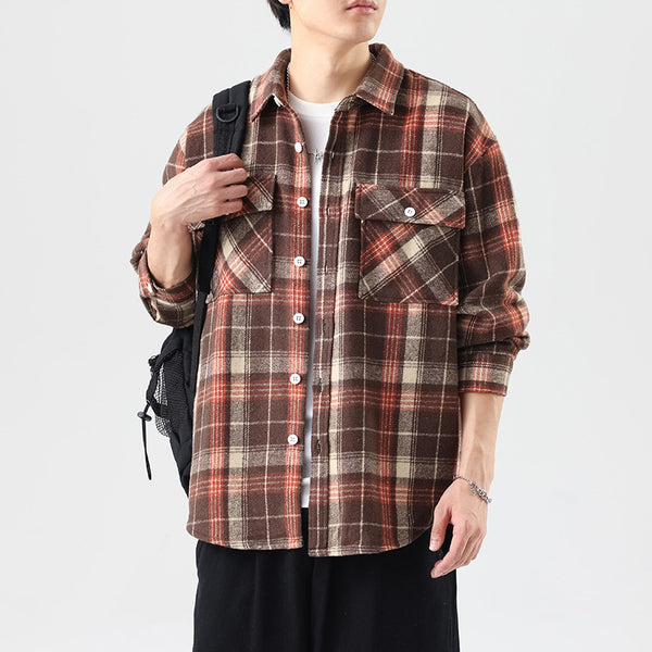 Camisa de Cuadros Manga Larga para Hombre
