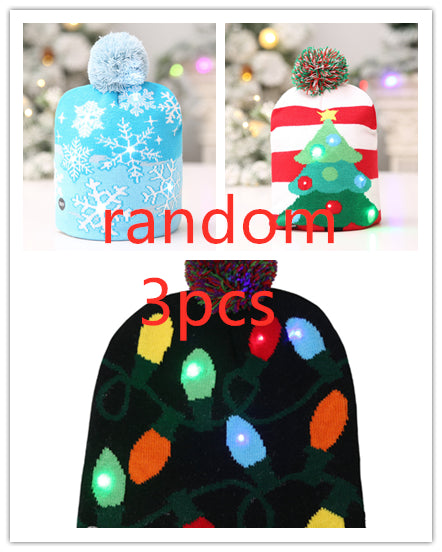 Gorro Navideño Tejido con Luces LED - Árbol de Navidad y Muñeco de Nieve - Image 12