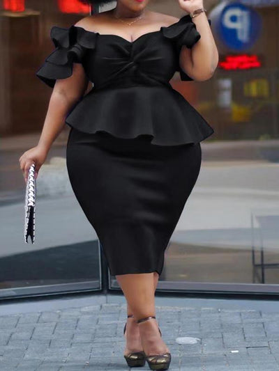 Vestido con Volantes y Detalle de Moño - Falda Escalonada con Bolsa - Image 3