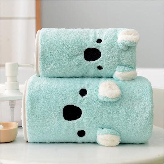 Juego de Toallas de Baño Coral Velvet con Diseño Orejas de Conejo y Koala - Set Regalo - Image 14