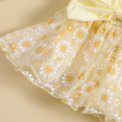 Vestido Floral Niña Verano con Mangas Volantes en Malla - Image 7
