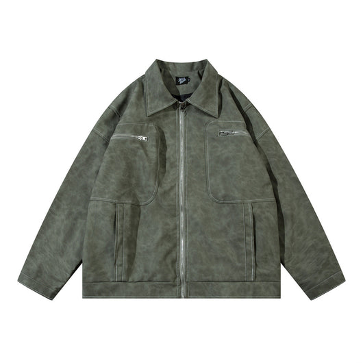 Chaqueta de Cuero PU Punk Desgastada para Hombre - Image 21