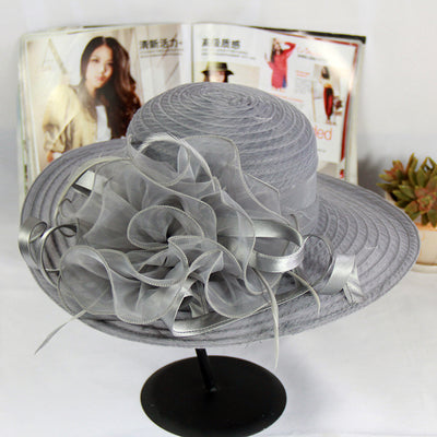 Sombrero Visera Organza con Flor - Estilo Elegante y Sofisticado - Image 14