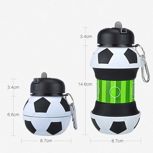 Botella de Agua Deportiva de Silicona Plegable con Popote para Fútbol - Image 6
