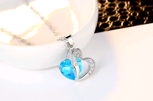 Conjunto de Collar y Aretes de Corazón con Amatista y Circón - Regalo Navideño Elegante - Image 9