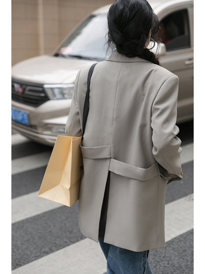 Blazer Casual Gris para Mujer - Primavera y Otoño - Image 11