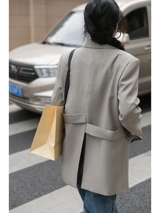 Blazer Casual Gris para Mujer - Primavera y Otoño - Image 11