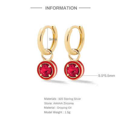 Aretes de Plata 925 con Cristales de Colores - Image 17