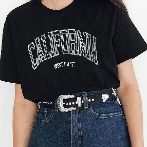 Playera Casual Harajuku para Mujer con Estampado Verano