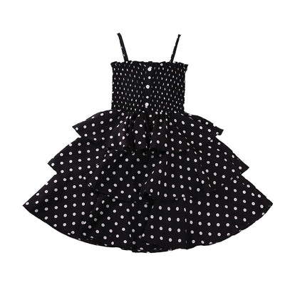 Vestido Infantil Estilo Vaquero con Lunares para Niñas - Image 3