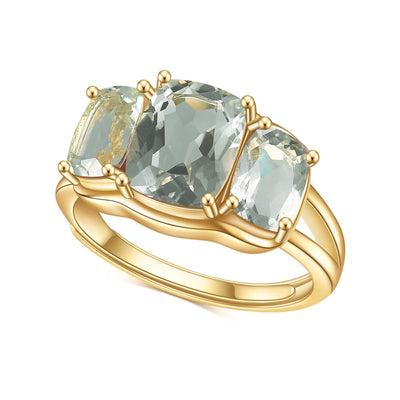 Anillo de Amatista Verde Natural con Gemas Auténticas - Image 2
