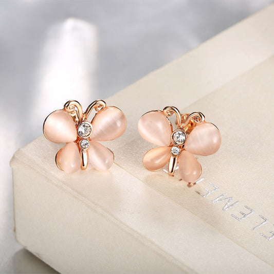 Aretes Mariposa Ojo de Gato para Mujer