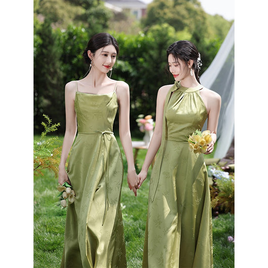 Vestido de Dama de Honor Verde Estilo Nacional - Image 20