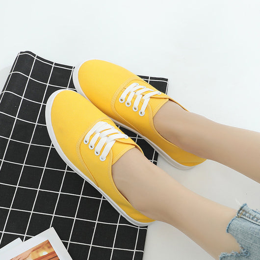 Zapatillas de Lona con Cordones Estilo Coreano Blancas para Estudiantes - Image 6