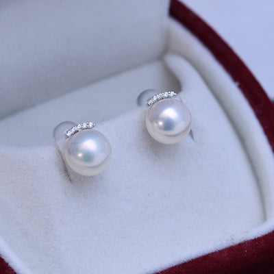Aretes de Perla Blanca Minimalista - Diseño Clásico Perfecto - Image 4