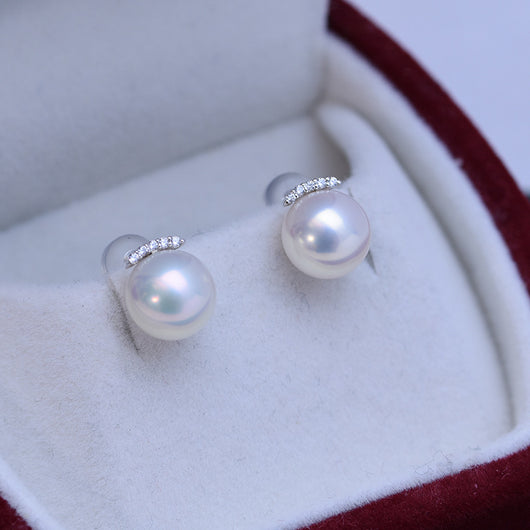 Aretes de Perla Blanca Minimalista - Diseño Clásico Perfecto - Image 4