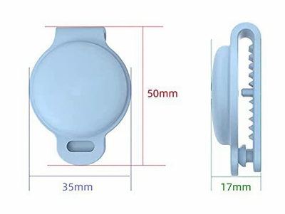 Pink silicone protective cover for a locator tracker, featuring a bone-shaped cutout and an attachment loop. - Image 9