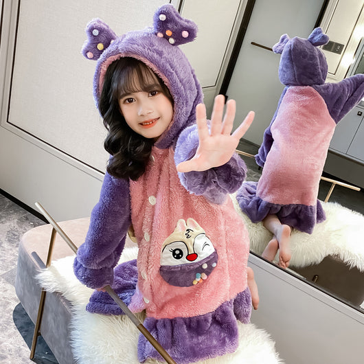 Pijama Infantil de Polar Coral para Otoño e Invierno - Image 10
