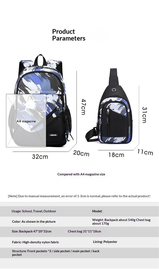 Set de Mochila y Bolsa Pectoral para Hombre - Image 19