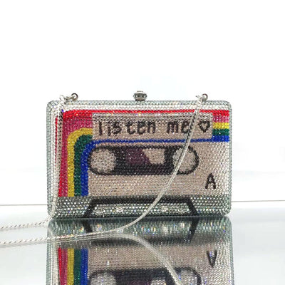 Bolso de Noche Clutch Cassette con Cristales para Mujer - Image 9