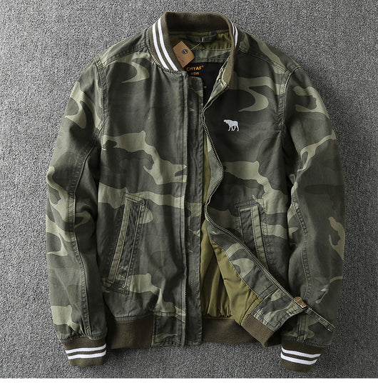 Chaqueta Bomber Cuello Alto Hombre Primavera Otoño - Image 4