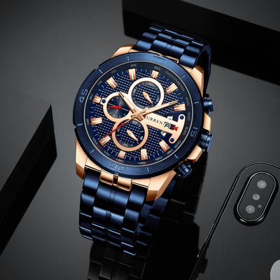 Reloj Multifuncional de Cuarzo con Calendario y Correa de Acero para Hombre - Image 17