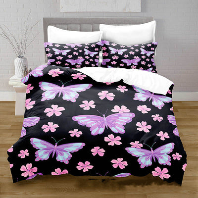 Juego de Ropa de Cama Funda Nórdica Estampado Mariposas Impresión 3D Digital Tela Cepillada - Image 14