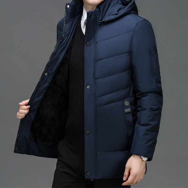 Elegante Abrigo Acolchado de Terciopelo para Invierno