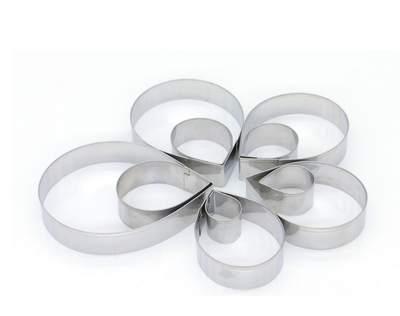 Juego de 10 Moldes Cortadores de Acero Inoxidable para Flores de Fondant