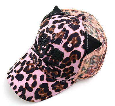 Gorra de Béisbol Infantil Estampado Leopardo con Bordado de Gato - Image 6