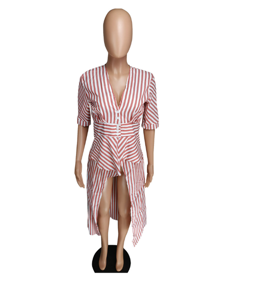 Camisa a Rayas de Largo Extendido - Image 4