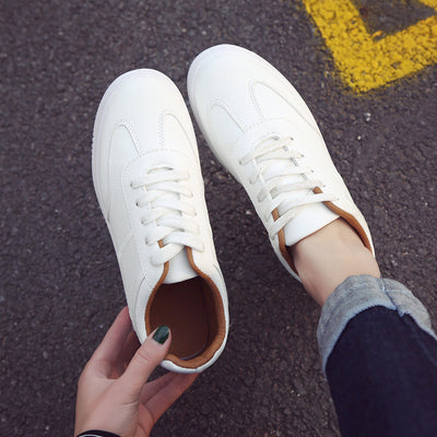 Zapatillas Blancas Plataforma Gruesa Estilo Coreano Mujer - Cuero Casual - Image 5