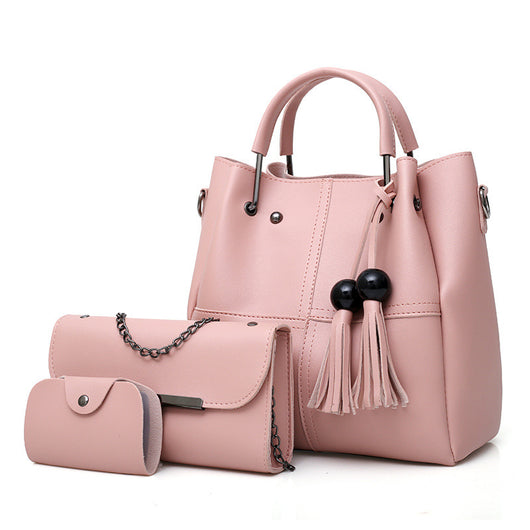 Bolso Bandolera Multifuncional para Mamá con Tres Compartimentos y Detalles en Borlas